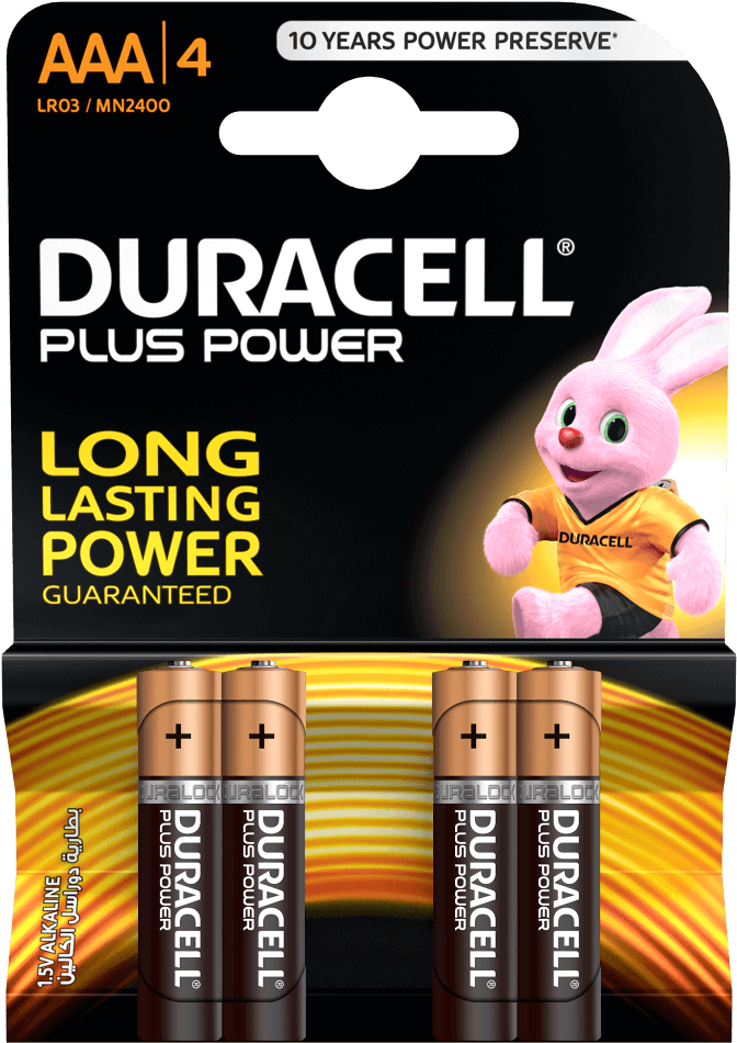 Plus Power Aaa Batteries - Duracell Plus Power Aaa 8pk (1000x1000), Png Download