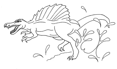 A Spinosaurus Emerges From The Lake - Spinosaurus (500x273), Png Download