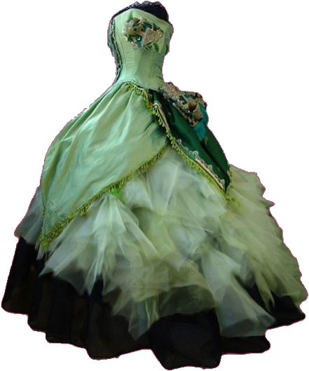 Green Black Polyvore Moodboard Filler Gown Dress - Green Fairy Gown (514x651), Png Download