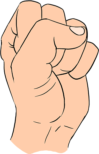 How To Draw Fist - Drawing (680x678), Png Download