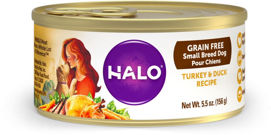Halo Small Breed Grain Free Turkey & Duck Recipe Canned - Cat Food Rabbit Pate (1000x692), Png Download