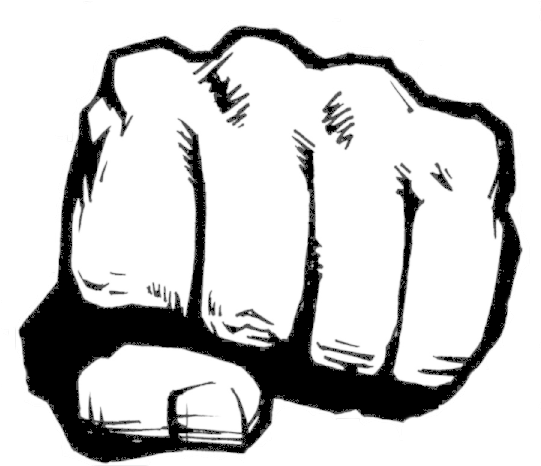 Free Download Fist Punch Clipart Punch Fist Clip Art - Hulk Fist Black And White (600x600), Png Download