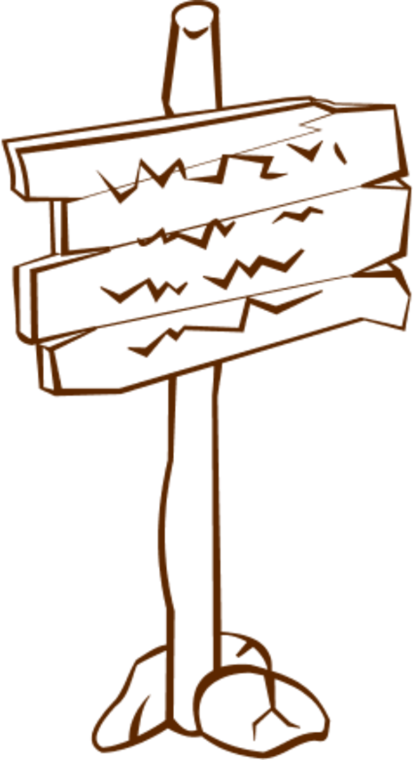 Wooden Post Sign Vector Clip Art Clipart - Sign Post Clip Art (600x1104), Png Download