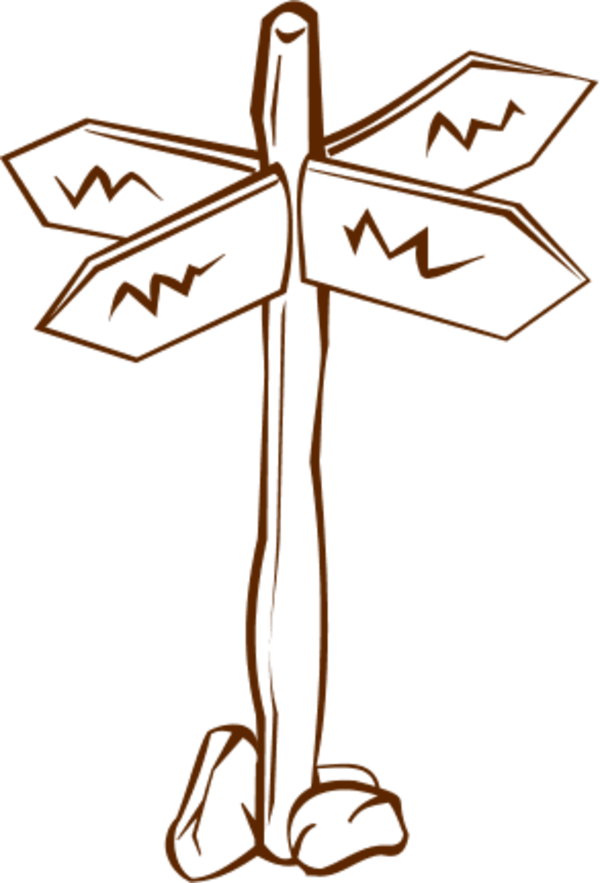 Wooden Crossroads Sign Direction With Labels - Crossroads Clip Art (600x883), Png Download