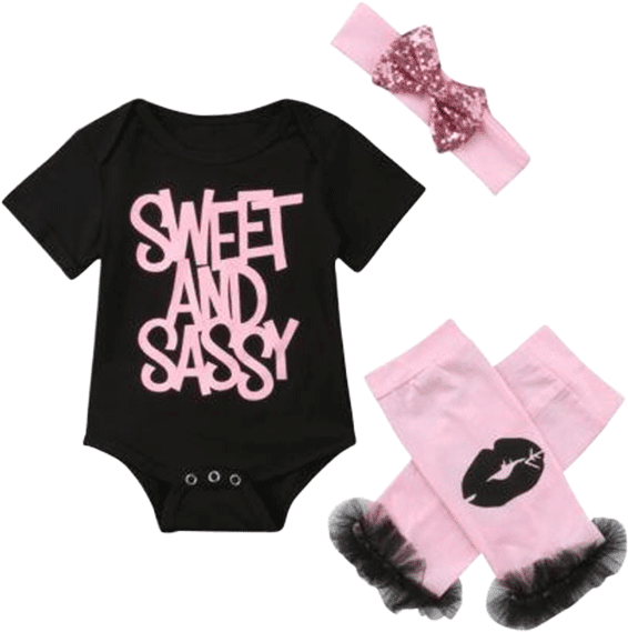 Petite Bello Bodysuit Set 0-3 Months Sweet & Sassy - Romper Suit (600x600), Png Download