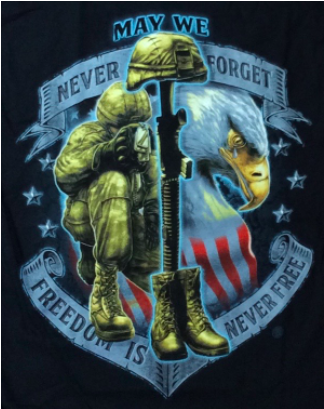 May We Never Forget T-shirt - Erazor Bits Military T-shirt Freedom Is Never Free (408x408), Png Download
