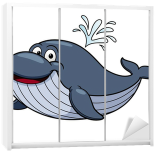 Illustration Of Cartoon Whale Wardrobe Sticker • Pixers® - Kreslená Velryba (400x400), Png Download