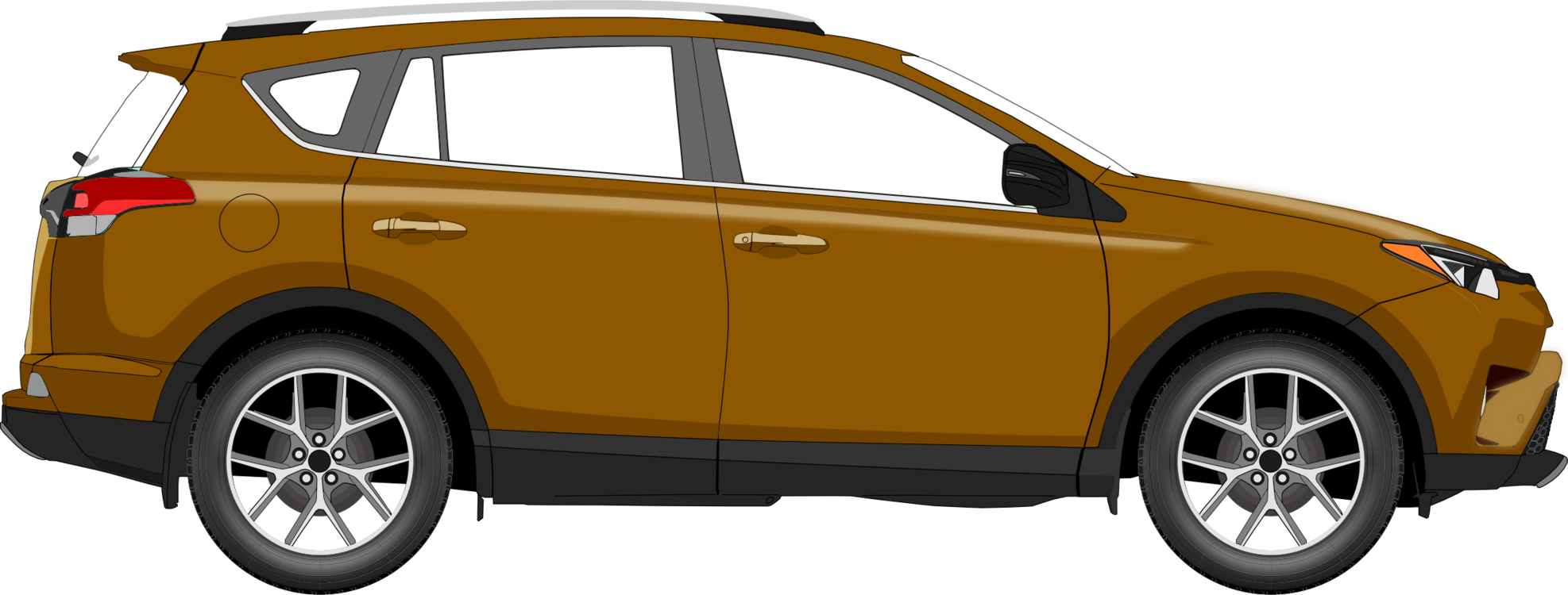 Sport Utility Vehicle 2006 Toyota Rav4 Car Toyota Hilux - Car Clipart Brown (1974x750), Png Download