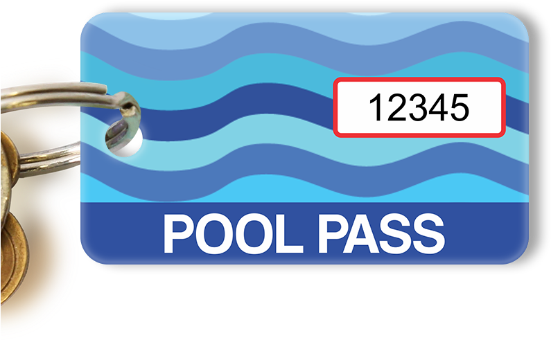 Pool Pass Blue Water Waves Tag, Rectangular Shape - Rectangle (800x800), Png Download