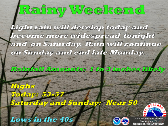 Rain Moves Into The Concho Valley Friday, Expected - National Weather Service (777x437), Png Download