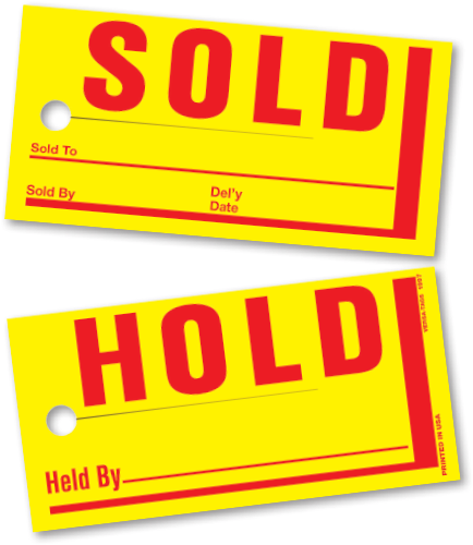 Jumbo Sold/hold Tags 250/box - Mini Sold/hold Tag (500x500), Png Download