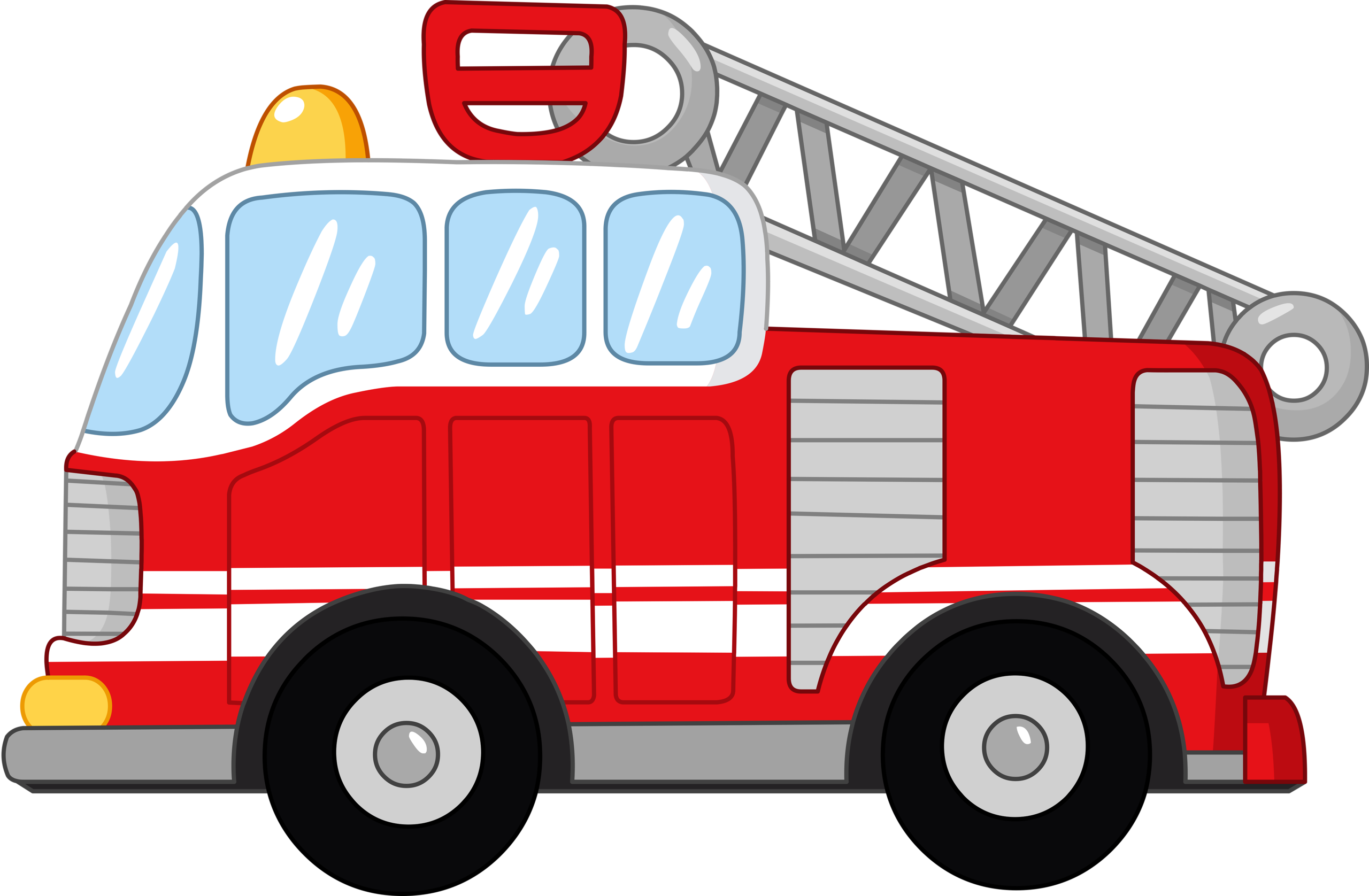 Cartoon Fire Engine Clip Art - Firetruck Cartoon (2560x1676), Png Download