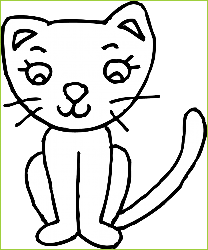 Medium Size Of Big Cat Pictures To Color Grumpy Nyan - Kitten Clip Art Black And White (728x874), Png Download