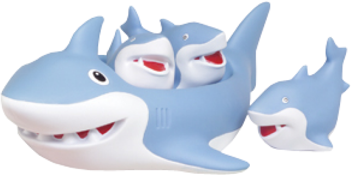 Shark Floatie Family Bathtub Toys - Shark Family (728x381), Png Download