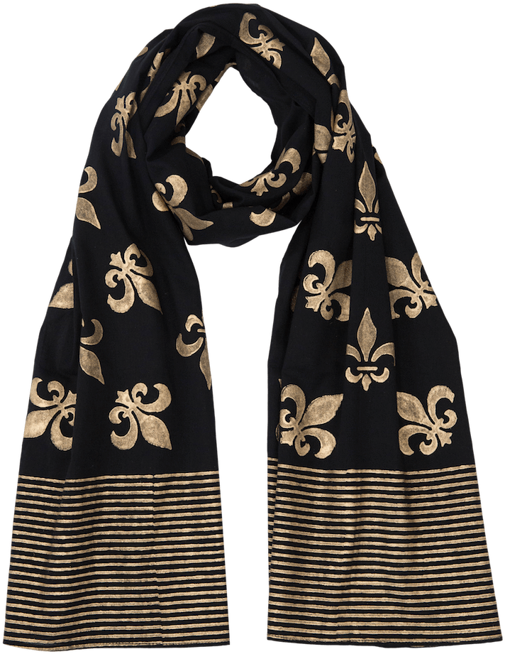 Fleur De Lis Scarf On Black - Amy Vermont Shirt Schwarz/grau, Schwarz/grau, Gr. 40 (767x1000), Png Download