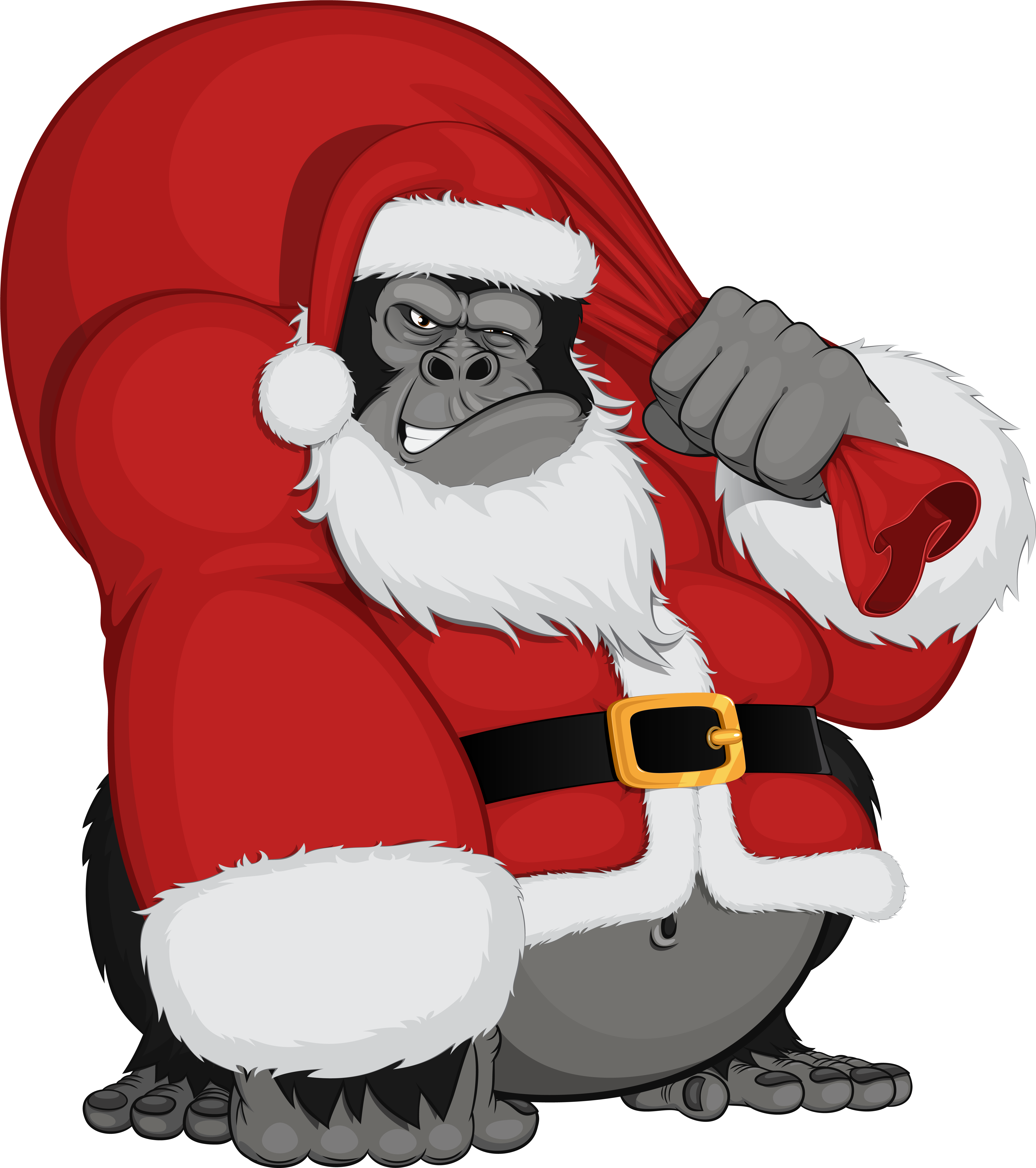 Christmas Monkey Clip Art (5603x6317), Png Download