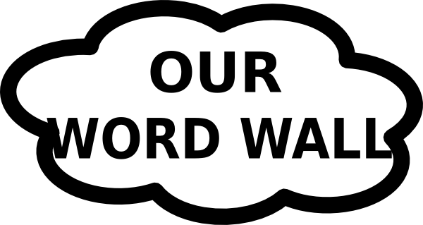Black And White Word Wall Clipart (600x319), Png Download