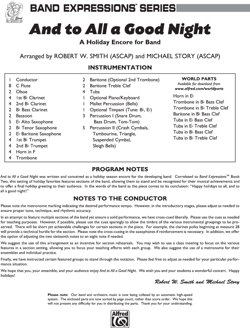 And To All A Good Night Thumbnail - Alfred Music (864x1152), Png Download