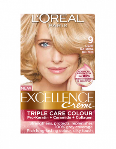 Loreal Excellence Creme 9 Light Natural Blonde - Loreal Excellence Hair Colour 9 (500x500), Png Download