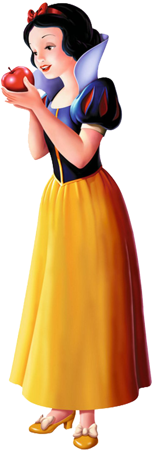 Snow White Resolution - Snow White And Apple Png (564x1446), Png Download