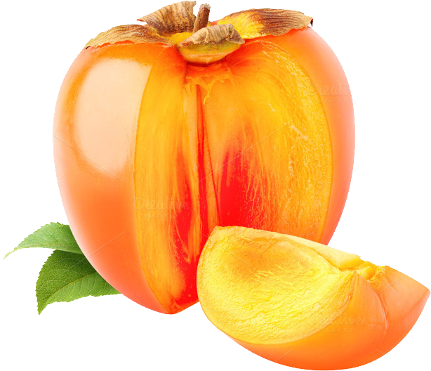 White Background Persimmon (614x528), Png Download