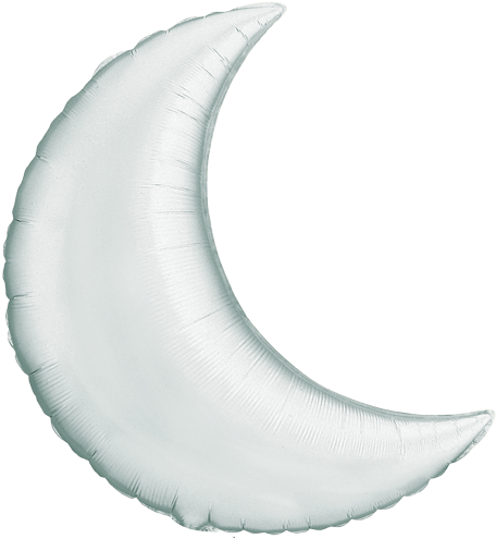 35" Silver Crescent Moon Foil Balloon - 35" Crescent Moon Silver Balloon - Mylar Balloons Foil (500x500), Png Download