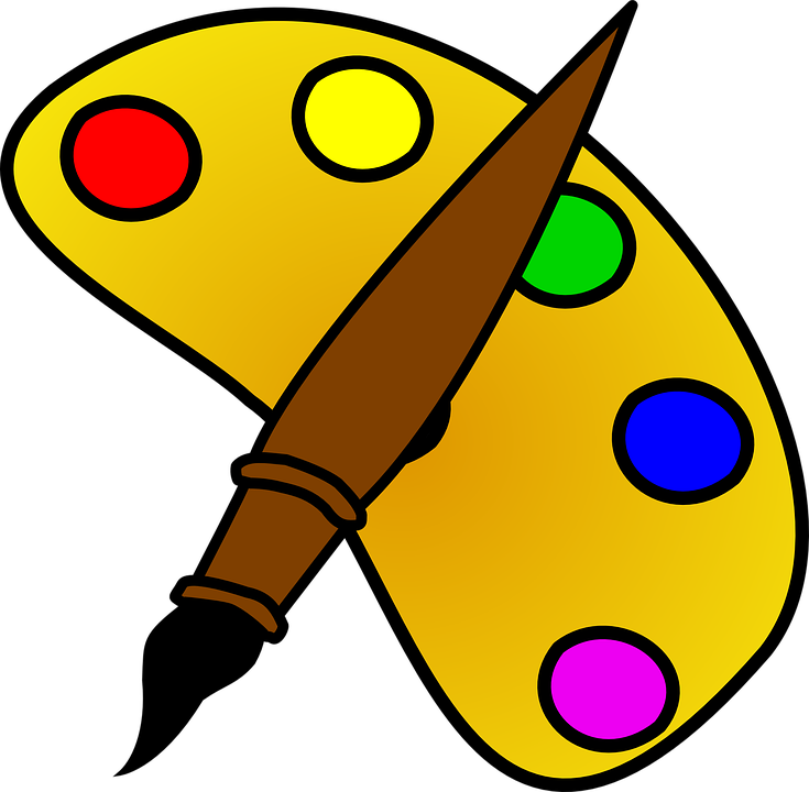 Paint Clipart Color Pallet - Pintura Paleta De Colores (735x720), Png Download