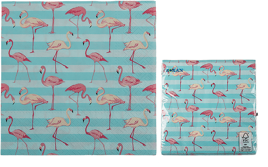 Servietten Flamingo Türkis - 20 Stück (945x709), Png Download