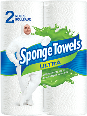 Canada's Favourite Paper Towel Brand - Spongetowels Ultra Choose-a-size Paper Towels (350x402), Png Download