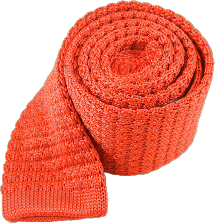 Persimmon Textured Solid Knit Tie Primary Image - Necktie (700x817), Png Download