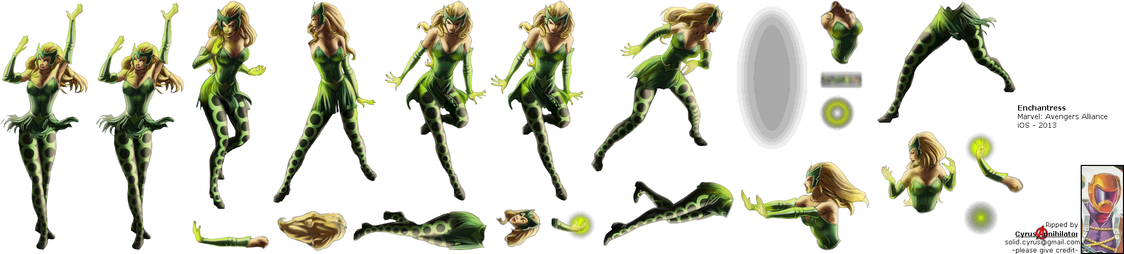 Click To View Full Size - Marvel Avengers Alliance Enchantress (2222x508), Png Download