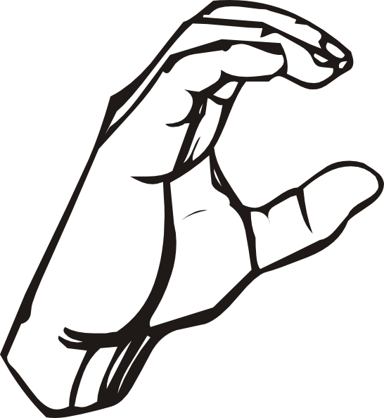 Sign Language Letter C (546x594), Png Download