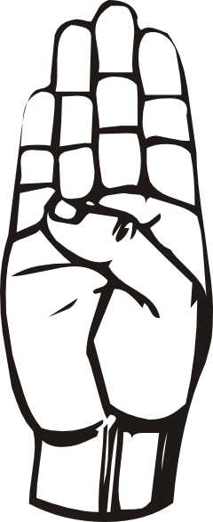 Sign Language B Clipart (240x586), Png Download