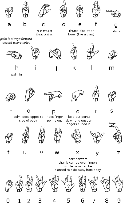 Asl Alphabet Gallaudet Ann - Alphabet Of Other Languages (550x899), Png Download