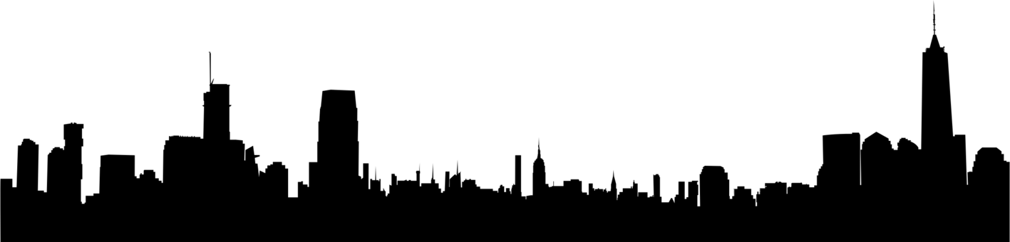 Silhouette Black Metropolitan Area Stichting Metropolis - New York City (1417x340), Png Download