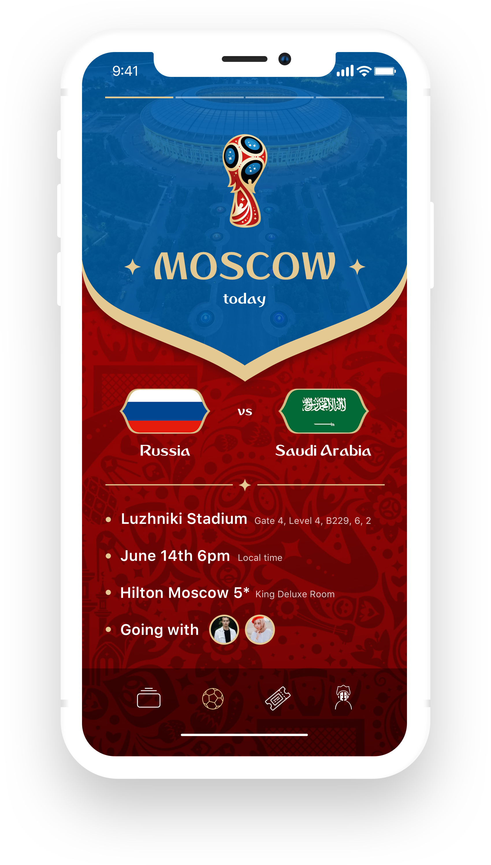 Fifa 2018 World Cup Russia Mobile App Tickets Design - Luzhniki Stadium (1700x2992), Png Download