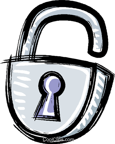 Padlock Royalty Free Vector Clip Art Illustration - Cadeado Aberto Png (384x480), Png Download