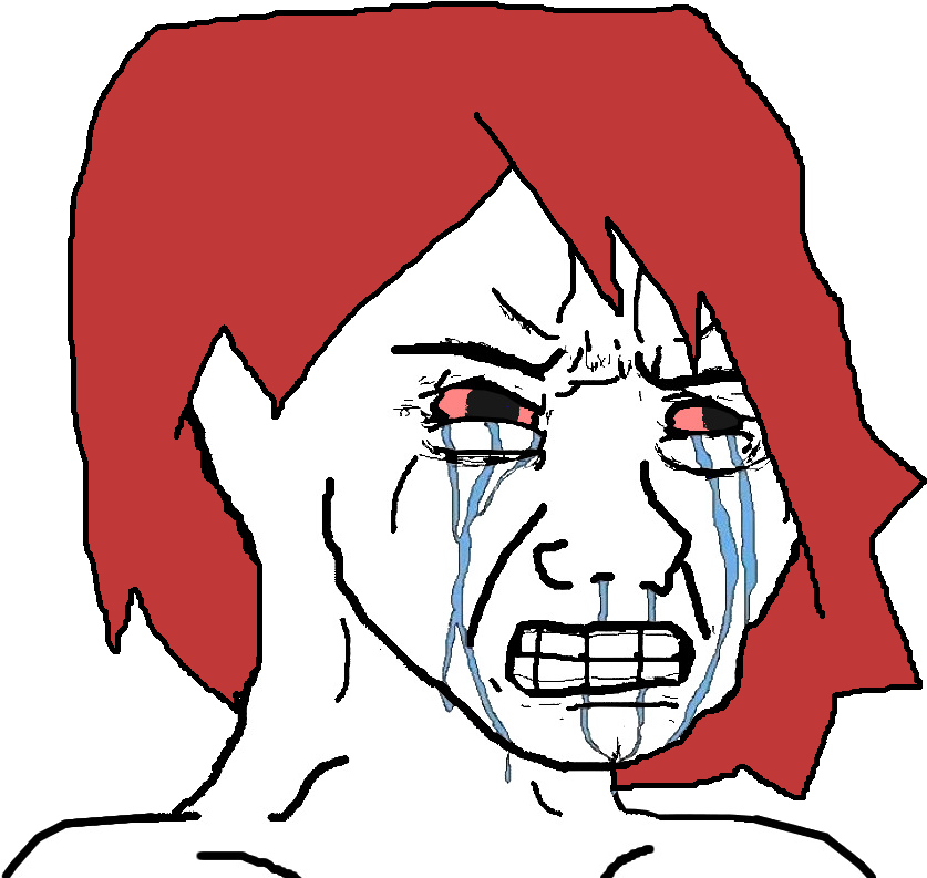 Silverjak - Crying Blood Rage Face (900x800), Png Download