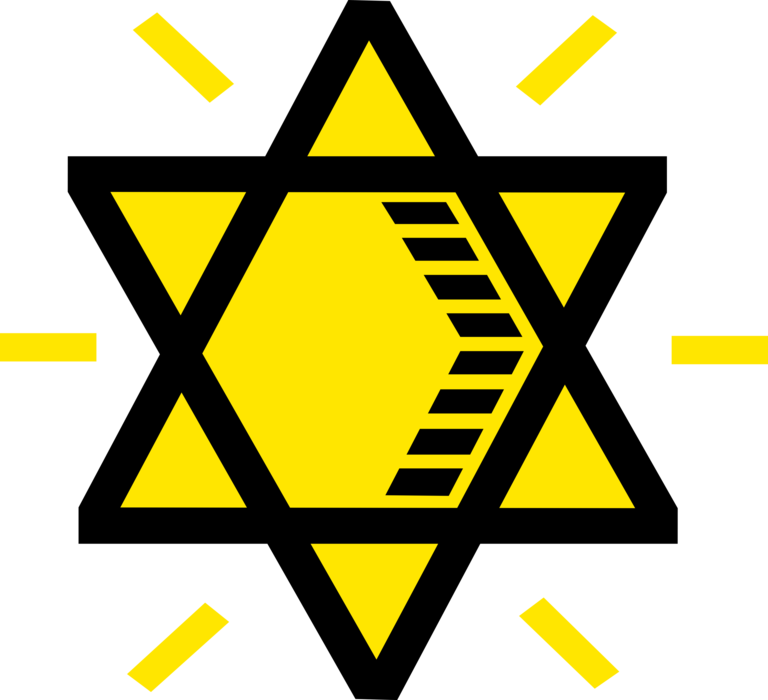 Vector Illustration Of Star Of David Shield Of David - Star Of David Transparent (768x700), Png Download