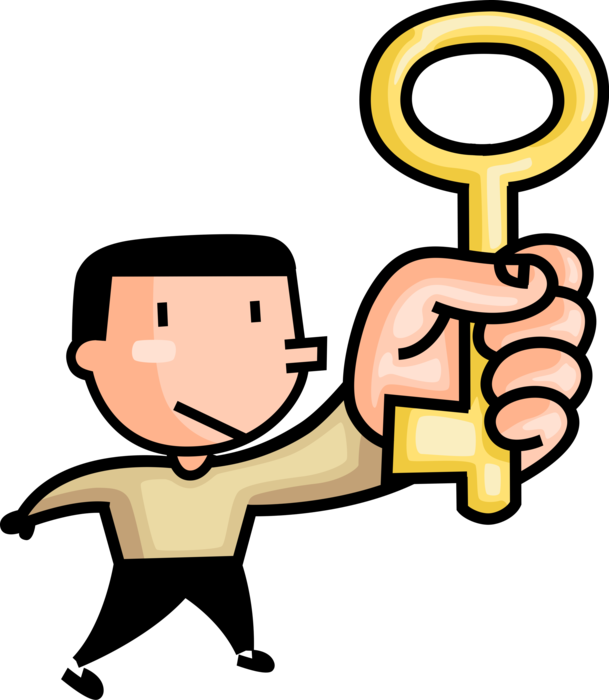 Vector Illustration Of Man Holds Skeleton Security - Holding An Object Clipart (609x700), Png Download