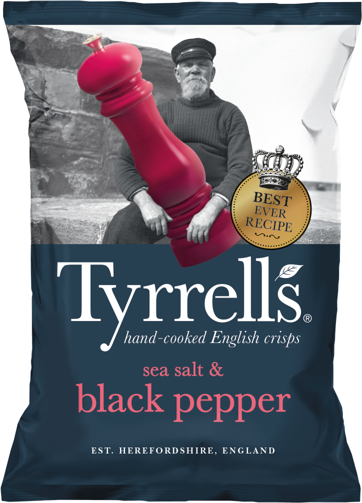 Tyrrells Sea Salt And Black Pepper (874x1104), Png Download
