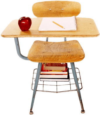 Clean School Desk Top (400x446), Png Download