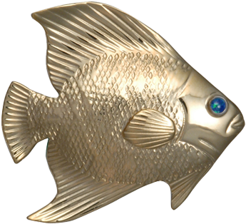 Angelfish Pin/pendant - Lg (640x640), Png Download