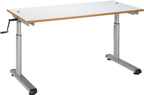 Height Adjustable Student Desk Manual Crank Handle - Height Adjustable School Desk (500x388), Png Download