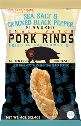 Sea Salt And Cracked Black Pepper Pork Rinds From Southern - Korean Kimchi Pork Rinds (425x425), Png Download