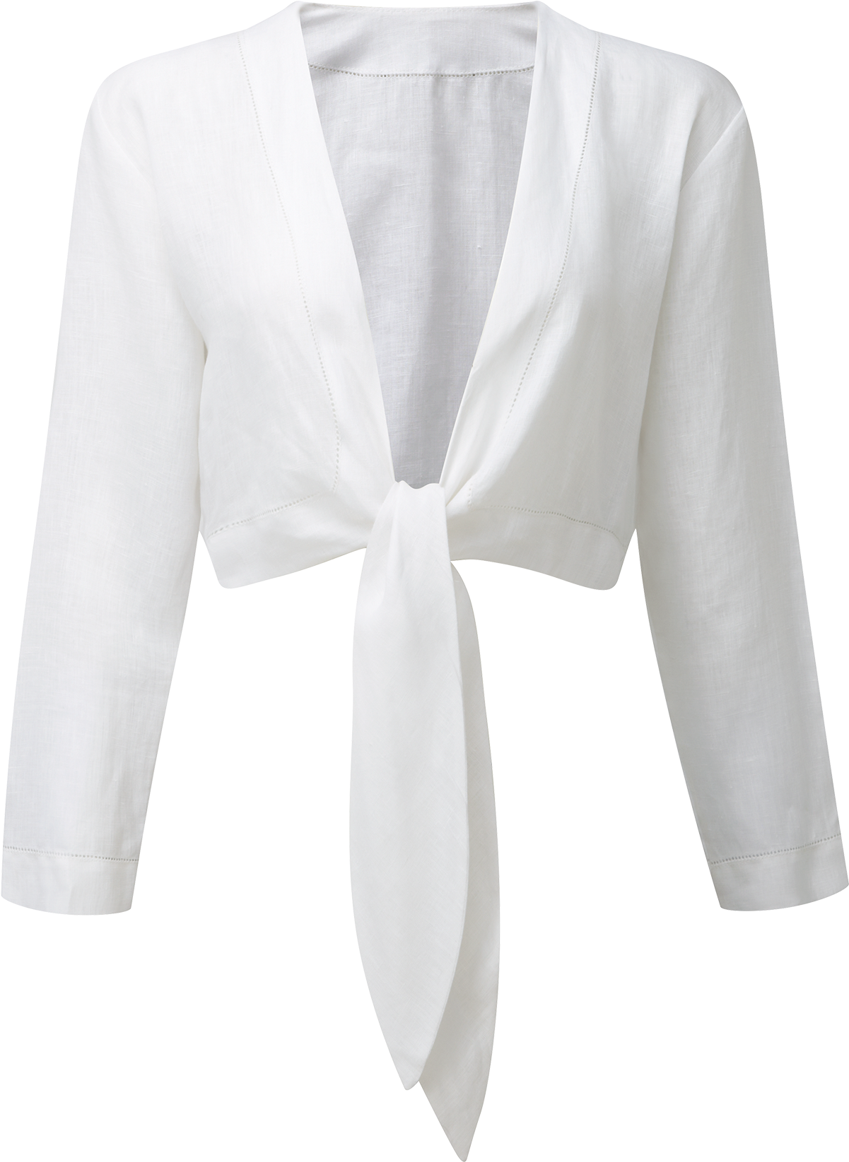Tie White Linen Blouse - Formal Wear (1200x1740), Png Download