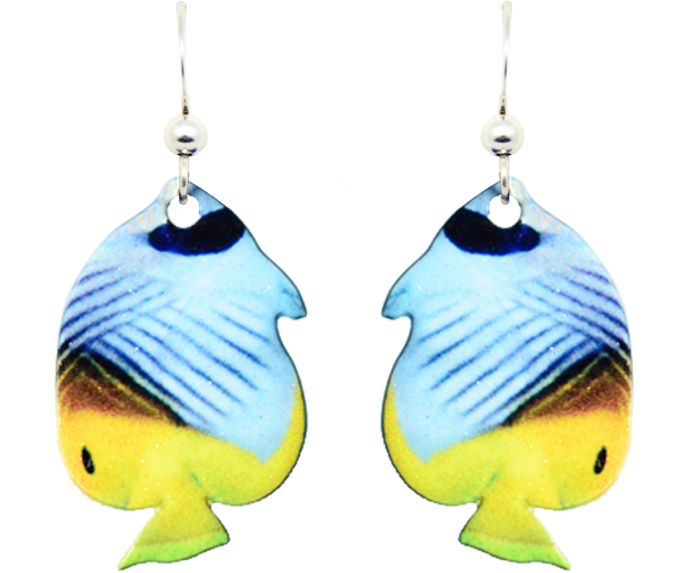 Butterfly Angelfish - Earrings (1000x1000), Png Download