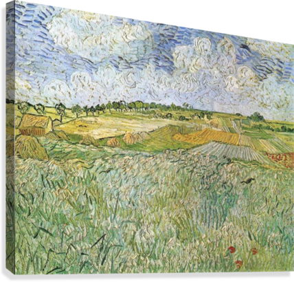 Auvers With Rain Clouds By Van Gogh Canvas Print - Plain At Auvers 1890 By Vincent Van Gogh (428x410), Png Download