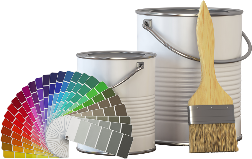 Paint Cans Paint Brush And Color Palette On Wood Pway6fz - Paintbrush (1024x683), Png Download