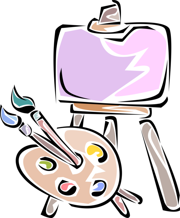 Vector Illustration Of Visual Arts Artist's Canvas - Paint (579x700), Png Download